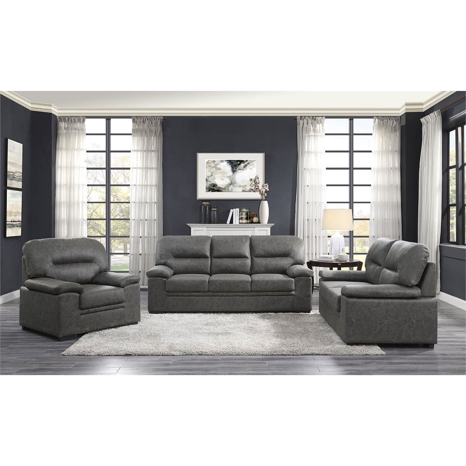 Topline Home Furnishings Sofa, Dark Grey Microfiber