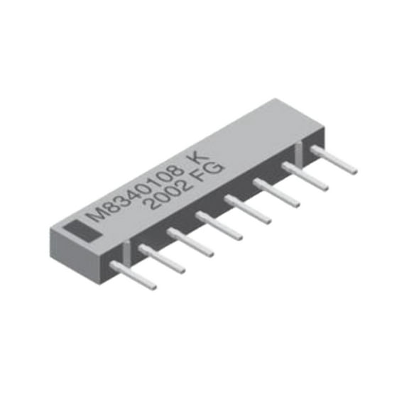M8340106K1501GCDSL Res Thick Film NET 1.5K Ohm 2% 1.8W ±100ppm/°C BUS Molded 10-Pin SIP Pin Thru-Hole Tube