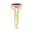 thumbnail image 5 of ANGARA Natural Pear 2.6 ct Amethyst Ring with Triple Diamond Accents in 14K Yellow Gold for Women (Size-12x8mm) | February Birthstone, Anniversary, Jewelry Gift for Women | Natural Amethyst Ring, 5 of 11