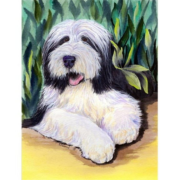 Bearded Collie Canvas Flag - House Size, 28 x 40 in.