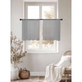 thumbnail image 3 of Grey Geometric Sheer Curtains 45 Inch Length 2 Panels Set Window Treatments, Modern Pure Color Abstract Striped Rod Pocket Semi Curtains for Living Room/Bedroom/Kitchen Décor, 104"W x 45"L, 3 of 7