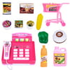 Mini Cash Register Shopping Cart Toys With Groceries and Cashier Telephone Radio Set Kids Gift 10 PCs