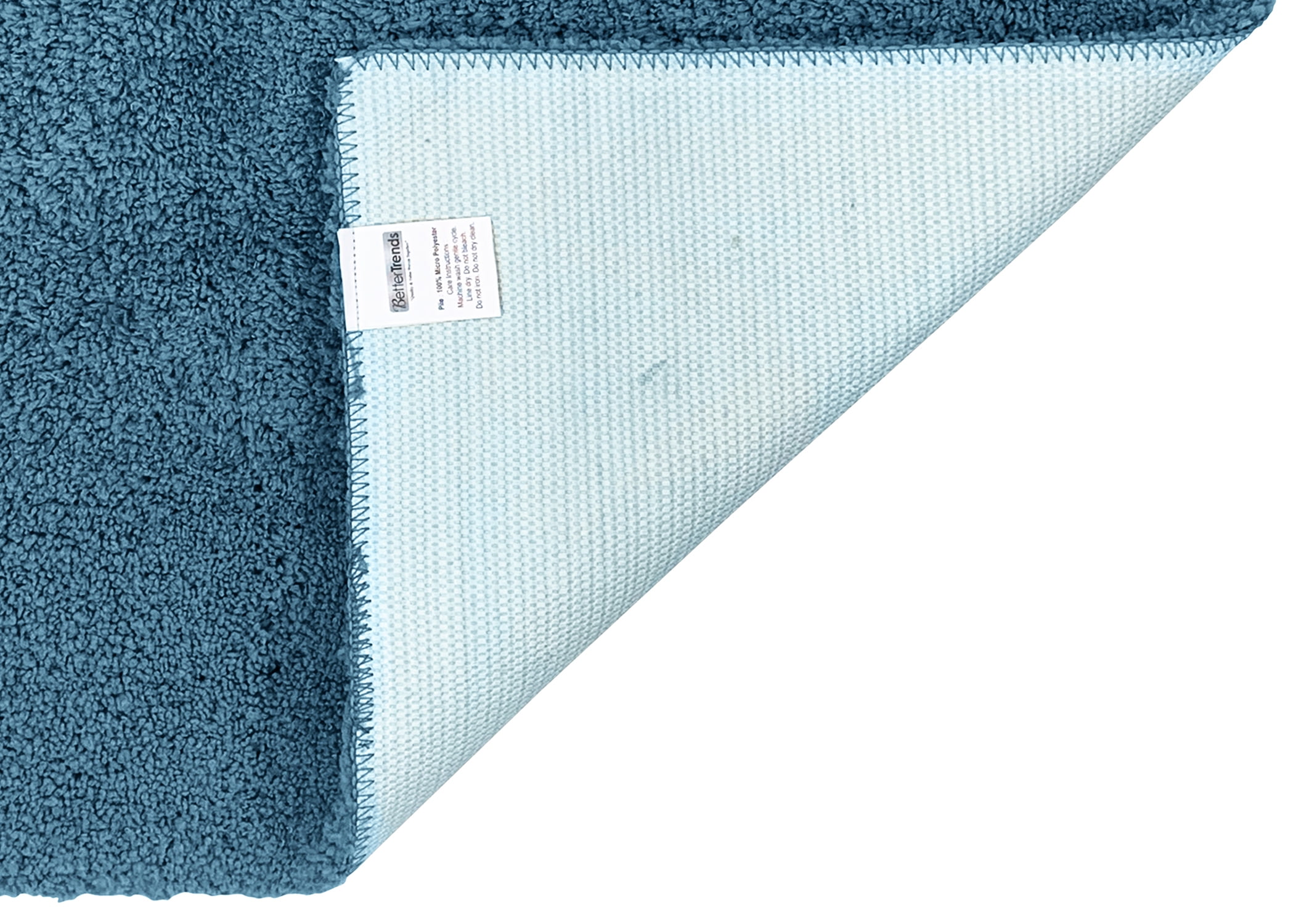 Better Trends 3 Piece Bathroom Rug Set 100% Polyester Bath Rug, Water Absorbent Non-Slip Bath Mat Machine Washable Micro Plush Collection - Teal
