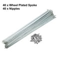 thumbnail image 4 of Unique Bargains 40 Pcs Bicycle Steel Spokes 13G Bike Spoke with Nipples for Most Bicycle Silver Tone-272mm, 4 of 7