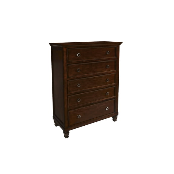 New Classic Furniture Tamarack Solid Wood 5-Drawer Chest in Cherry