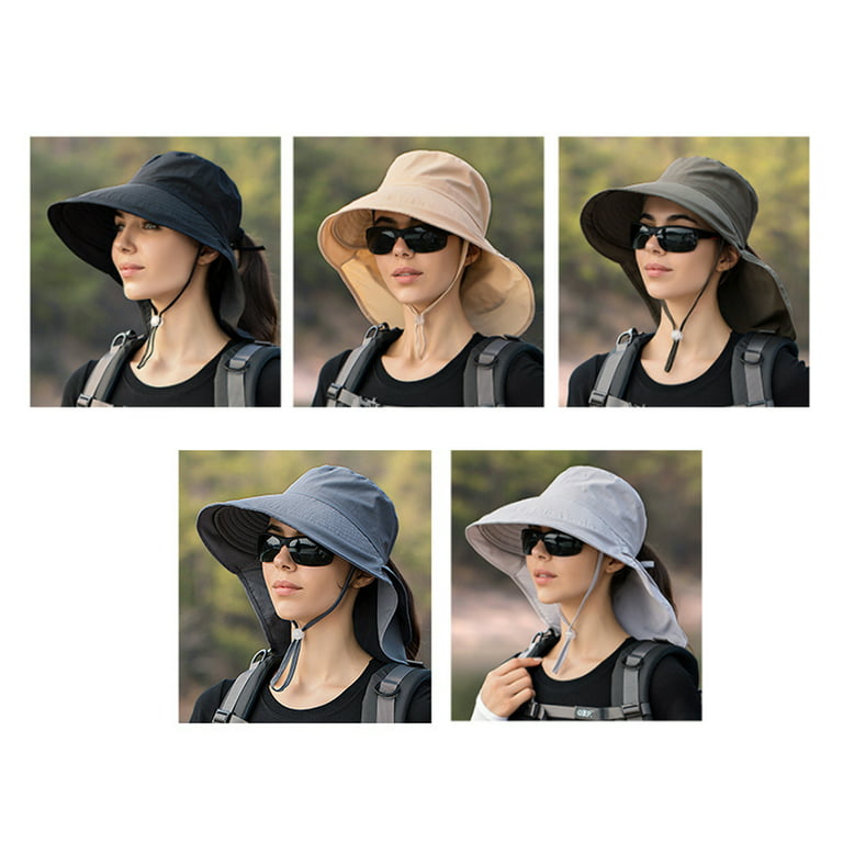 Summer Bucket Hats for Women Big Brim Outdoor Eye Protection Sunscreen Cap  Sun Hat,Blue