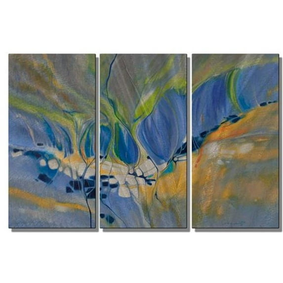 All My Walls 0071ME00016 Earths Secret Metal Wall Hanging, Purple, Yellow & Brown - Large