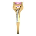 thumbnail image 3 of Clara Pucci 14K White/Yellow Gold 1.71ct Pink Solitaire with Accents Ring, 3 of 8