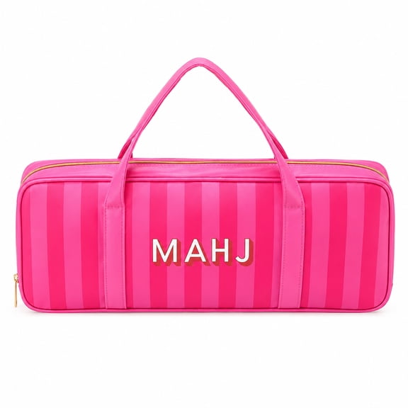 KYJiuLiu Mahjong Rack Storage Bag, Pink Carrying Case for 17 to 19.7 in American Mah Jongg Racks, 4 Compartments, Bag Only