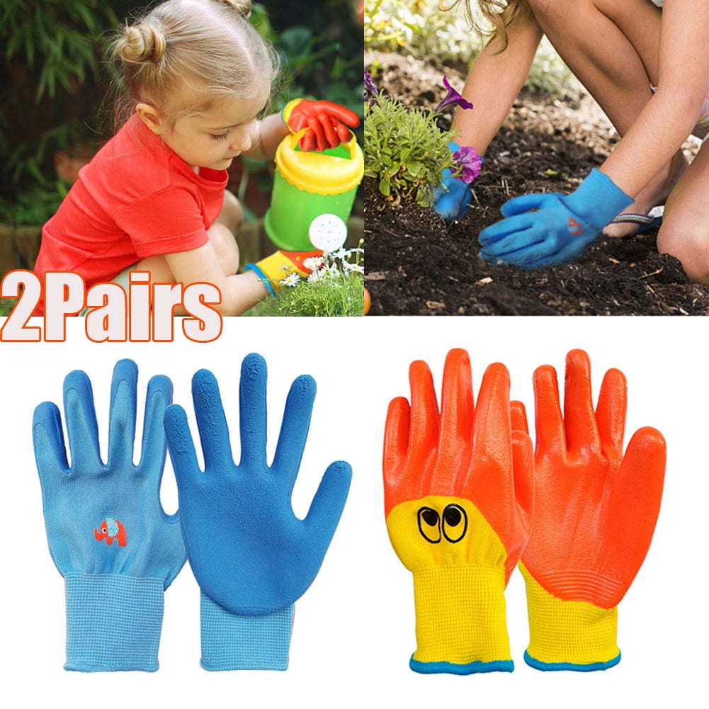 1Pair/2Pairs Kids Gardening Gloves for age 3-13 Children Girls Boys Garden Glove 
