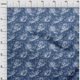 thumbnail image 3 of oneOone Polyester Spandex Royal Blue Fabric Floral Dress Material Fabric Print Fabric By The Yard 56 Inch Wide, 3 of 4