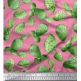 thumbnail image 1 of Soimoi Pink Heavy Satin Fabric Cactus Tree Printed Fabric 1 Yard 54 Inch Wide, 1 of 5