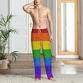 thumbnail image 6 of Lsque Colorful Glitter Rainbow Print Men's Pajama Pants, Lounge Pant - Comfortable Home Wear,Elastic Waistband, Stylish Design-Small, 6 of 9