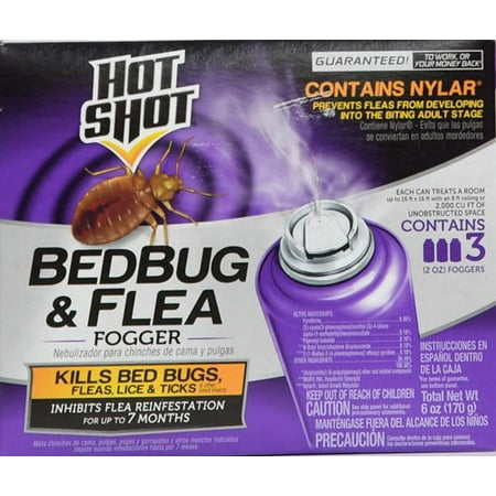 Hot Shot Bedbug & Flea Fogger, Insect Killer, (Best Way To Kill Fleas In Your House)