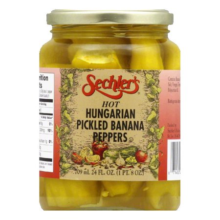 Rtu Hot Pepper - Sechler's Hot Hungarian Peppers Whole, 24 OZ (Pack of 6)