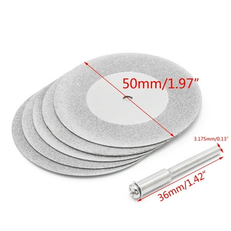 

5pcs 18mm Diamonte Cutting Discs & Drill Bit Shank For Rotary Tool Blade