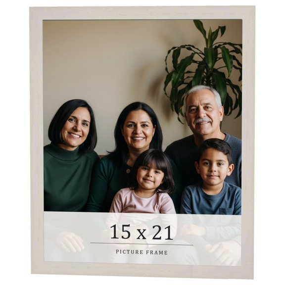 15x21 Frame White Wheat Solid Wood Picture Frame | Moulding Width 0.75 Inches | Interior Depth 0.5