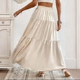 thumbnail image 4 of Women's Maxi Pleated Skirt High Waisted A Line Long Skirts Button Down Business Casual Outfits for Holiday, 4 of 5