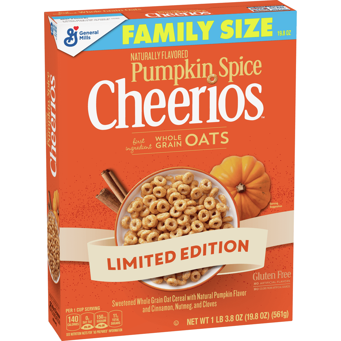 General Mills, Breakfast Cereal, Pumpkin Spice Cheerios, Gluten Free
