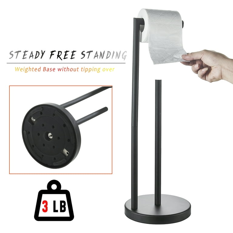 Marmolux Toilet Paper Holder Stand Free Standing W/ Storage, Matte