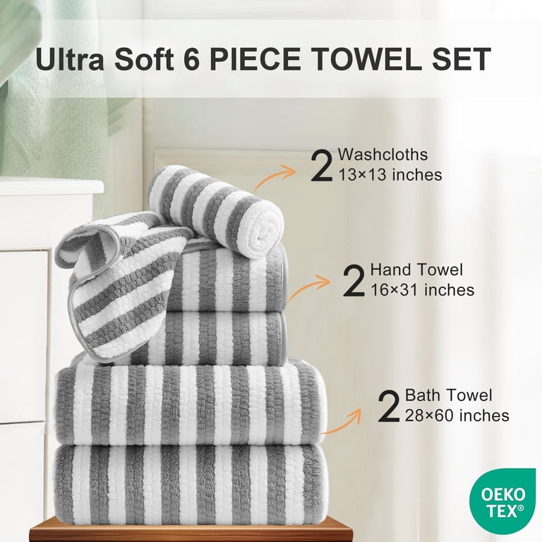 Jessy Home 6-Piece Light Gray Bath Towel Set photo 2