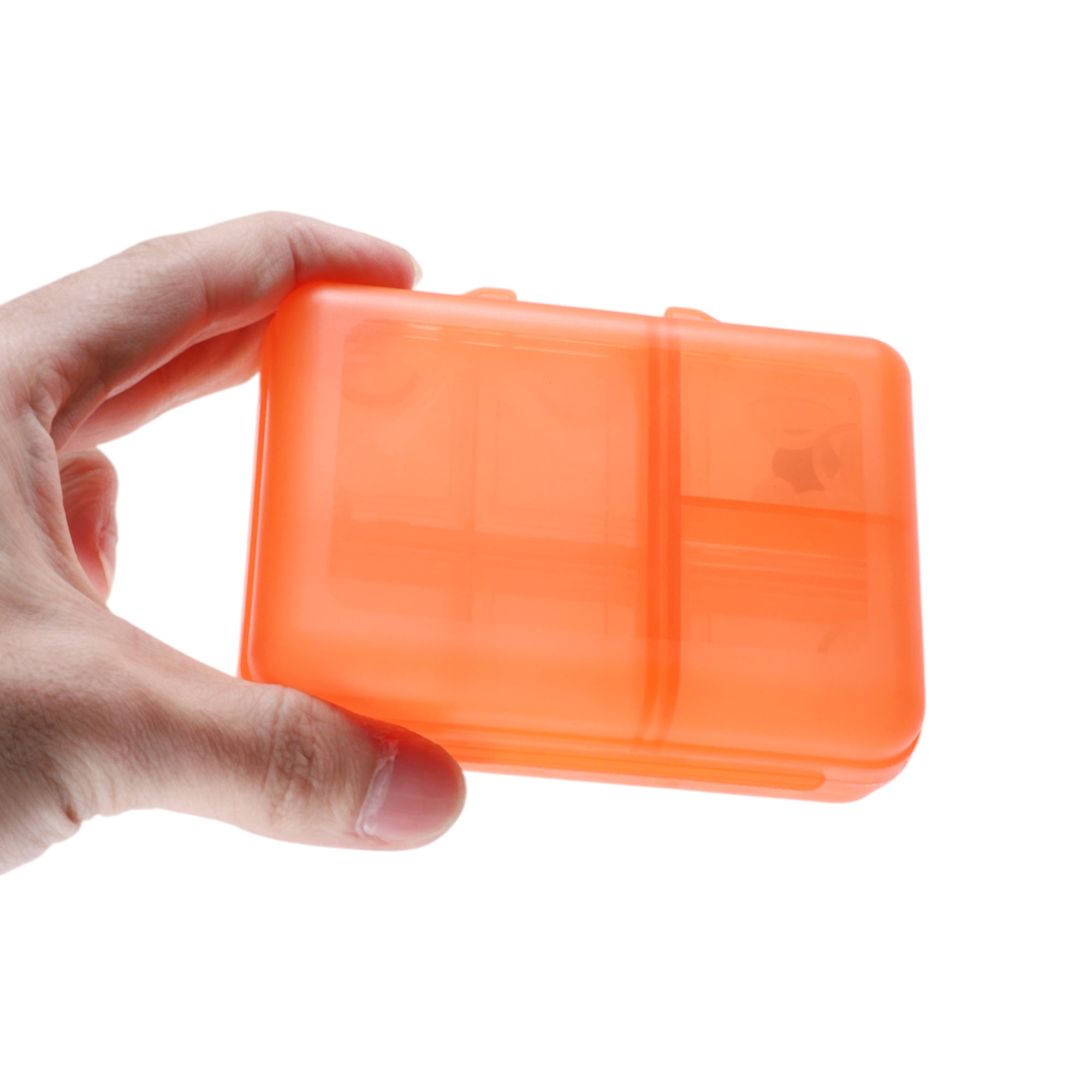 Unique Bargains 9 Grids Double Layer Pill Case for Travel 1 Pc Orange