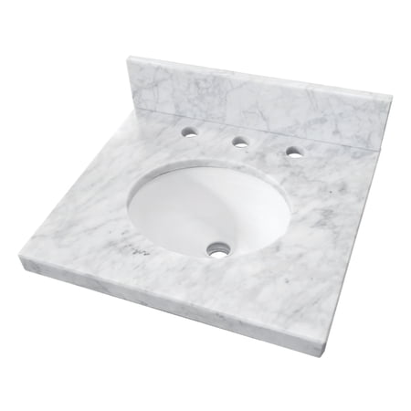 Kingston Brass KVPB1917M38 Fredrickson 19-Inch Carrara Marble Vanity Sink Top (8" Faucet Drillings) in Carrara White