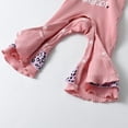 thumbnail image 5 of Newborn Baby Girl Long Sleeve Letter Ruffle Romper and Headband Jumpsuits Outfit Set Pink 0-3 Months, 5 of 6