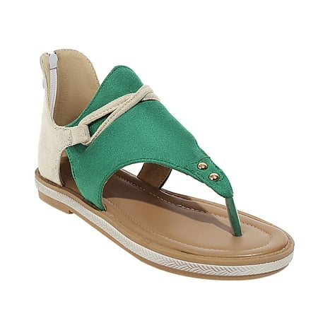 

Womens Fashion Solid Color Microfiber Leather Low Heel Ladies Summer Sandals Summer Open Toe Slide Sandals Comfortable Flats Flip-Flops Sandal Casual Platforms Wedge Sandals Heeled Sandals A43917
