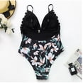 thumbnail image 3 of Traje de baño de una pieza HUOGUO, sexy, con estampado de flores, monokini para mujer, 3 of 4