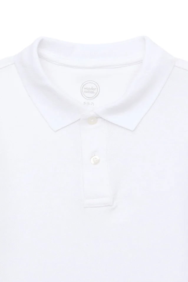 Wonder Nation Boys School Uniform Short Sleeve Pique Polo