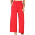 thumbnail image 3 of Zenana Women & Plus Smocked Wide Waistband Flared Bottom Casual Lounge Gaucho Pants, 3 of 4