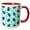Red/White, variant on 3drose, Love Bugs Blue Ladybug Print with Hearts, 11oz Two-tone Green Mug