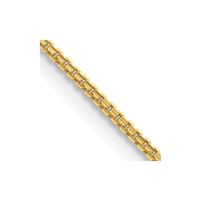 Diamond2Deal 14K Yellow Gold 1.45 mm Concave Box Chain Necklace for Women 18"