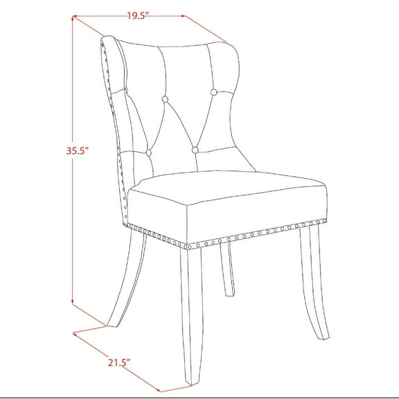 East West Furniture Sion 36" Fabric Dining Chairs in Walnut/Beige (Set of 2)