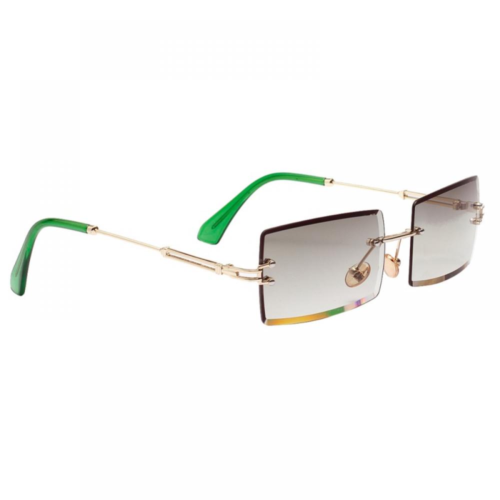 Fashion Small Rectangle Sunglasses Women Ultralight Candy Color Rimless Ocean Sun Glasses - Green - image 3 of 5