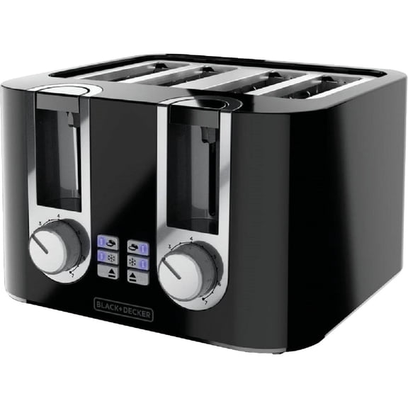 Spectrum Brands Black Decker 4-Slice Toaster T4569B - Extra-Wide Slots, Cool Touch - Black — Residential Use, Standard Application
