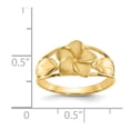 thumbnail image 3 of 14K Yellow Gold Ring Band Themed Satin & Diamond-Cut Plumeria, Size 7, 3 of 5