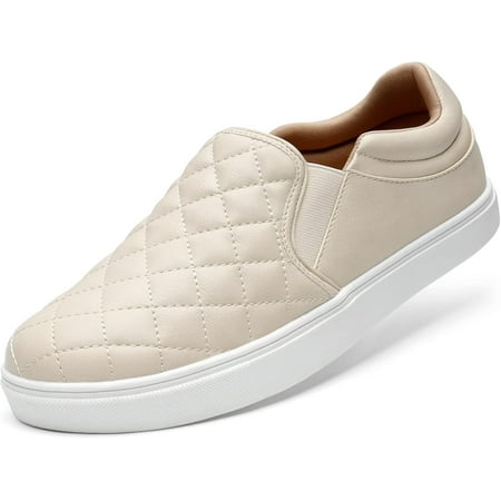 

Slip On Shoes for Women Fashion Sneakers Quilted 2.0 Comfort Casual Fall LoafersDeep mouth round head thick sole single shoes four seasons women s shoes plaid casual shoes lazy shoes