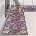 thumbnail image 2 of Kitchen Rugs Sets Of 2,Red Boho Ethnic Geometric Pattern Anti Fatigue Kitchen Mat Rugs Non Slip Washable,Decorative Kitchen Floor Mats for Kitchen,Sink,Laundry,17"X47", 2 of 5