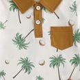 thumbnail image 6 of CAICJ98 Toddler Baby Boy Hawaiian Shorts Set Coconut Tree Button Collar Short Sleeve Shirts Shorts 2 Pcs Summer Clothes Sets (Brown,12-18 Months), 6 of 7