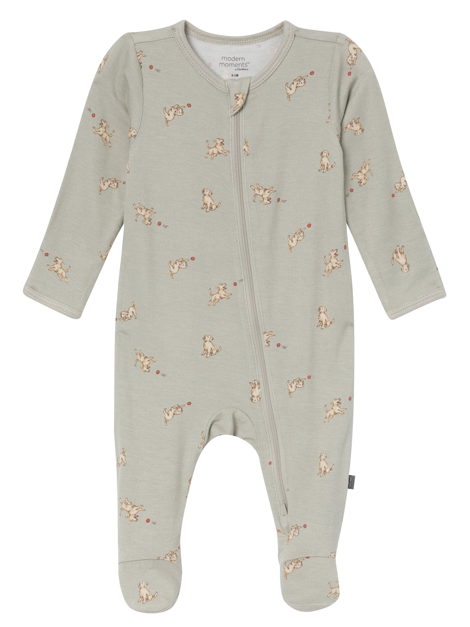 Modern Moments by Gerber Neutral Two-Way Zip Viscose Sleep ´N Play Footed Pajama, 2-Pack, Sizes Newborn - 24 Months