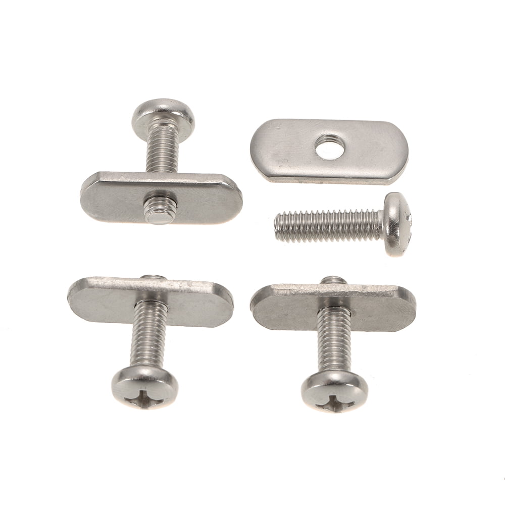 4 Sets Durable Stainless Steel Screws & Nuts Hardware for Kayak Track/ Rail 