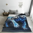 thumbnail image 5 of Honeii Futuristic Blue Light White Tiger Print Fleece Blanket - Throw Blanket for Bed, Sofa, Couch, Camping, and Travel , Microplush Ultra Soft Warm Blanket-60"x50", 5 of 7
