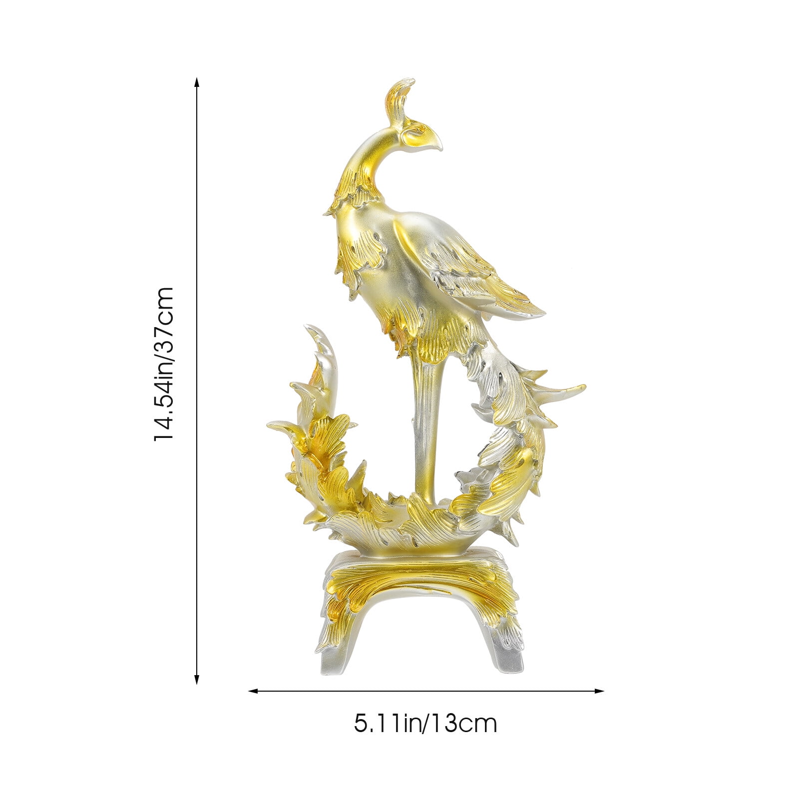 Decorative Phoenix Statue, Delicate Phoenix Statue Decor Resin Craft Phoenix Sculpture Garden Scene Layout Adornment