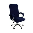 thumbnail image 4 of Velvet Swivel Computer Cover Slipcover Furniture Soft Dustproof Polyester Elastic Office Arm Cover for Computer , navy blue, 4 of 5