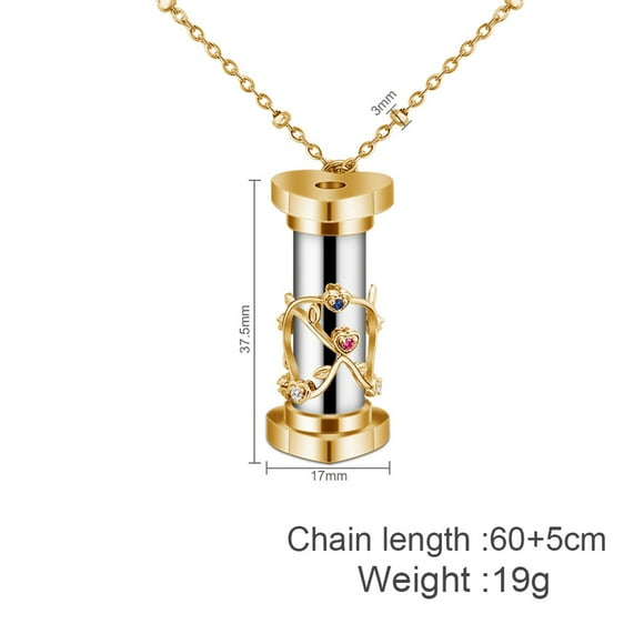 Mini collar de caleidoscopio BuyWeekMX colgante de latón dorado