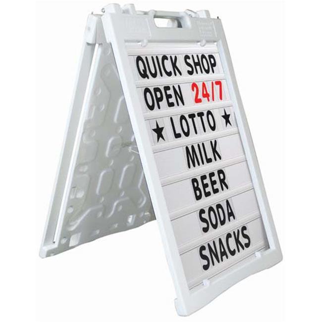 Aarco PAF5WT Universal Sidewalk AFrame Sign Holder with Deluxe White