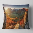 thumbnail image 2 of Designart Autumn Mountains Panorama - Photography Throw Pillow - 16x16, 2 of 5