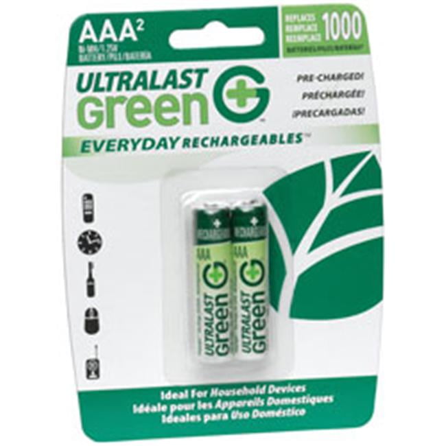 NABC / Saft / Again & Again ULGED2AAA AAA UL Green Pre-Charged Rechargeable NiMH Batteries - 750mAh 2-Pack